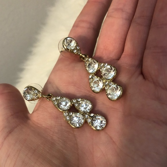 Gold Jewel Earrings - Statement Earrings - Picture 2 of 3